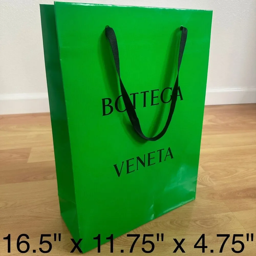 Bottega Veneta Paper Shopping Bag - green medium, 16.5